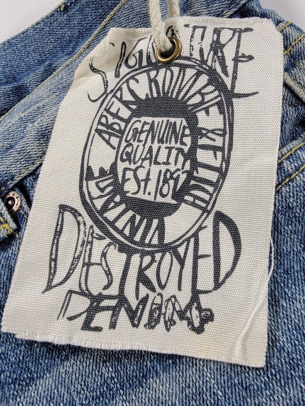 Vintage Y2K 90s Abercrombie & Fitch Flare Jeans 6 Womens Floral Embroidered NEW - Picture 2 of 16
